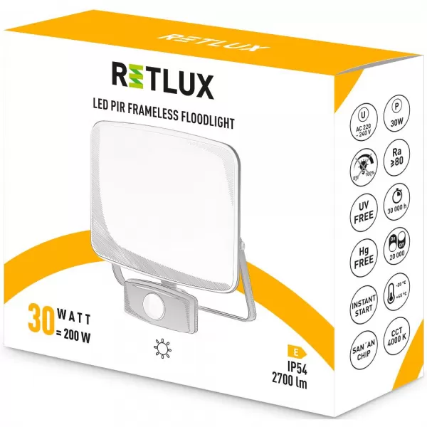 RSL 256 LED REFL. 30W 4000K PIR RETLUX