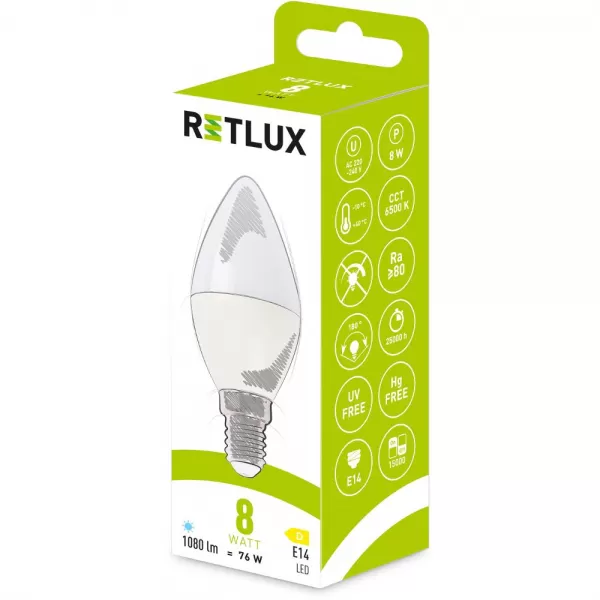 RLL 631 C37 E14 candle 8W DL D RETLUX
