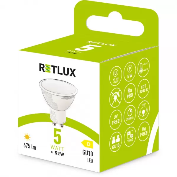 RLL 613 GU10 bulb 5W WW D RETLUX