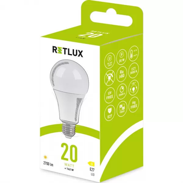 RLL 662 A80 E27 bulb 20W WW D RETLUX
