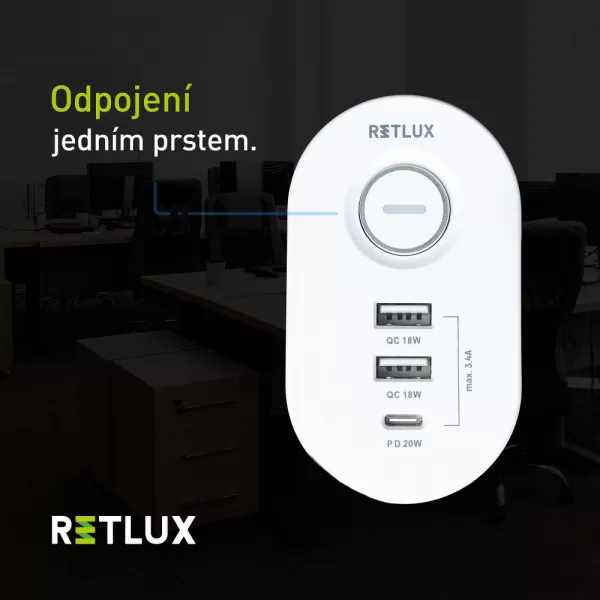 RPC 72 prodlužovací přívod pod stůl USB WT RETLUX