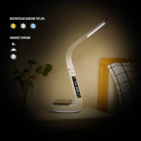 RTL 203 stm. LED lampa bílá Qi 6W RETLUX