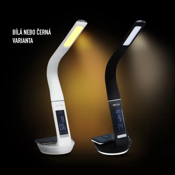 RTL 204 stm. LED lampa černá Qi 6W RETLUX