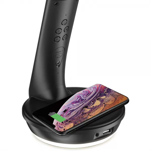 RTL 204 stm. LED lampa černá Qi 6W RETLUX