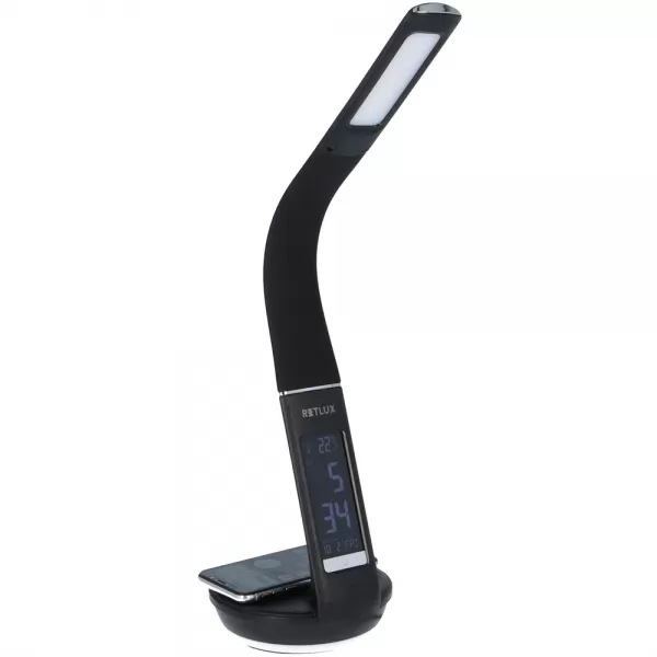 RTL 204 stm. LED lampa černá Qi 6W RETLUX