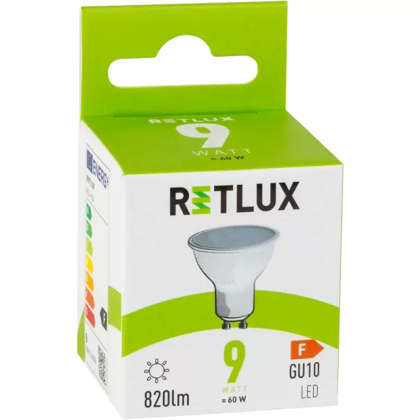 RLL 418 GU10 bulb 9W CW RETLUX