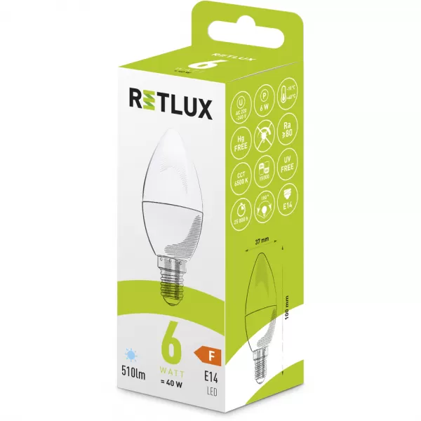 RLL 428 C37 E14 candle 6W DL RETLUX