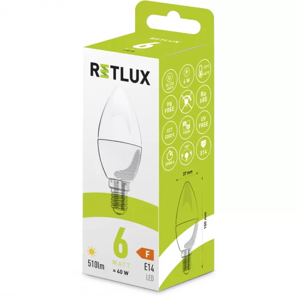RLL 426 C37 E14 candle 6W WW RETLUX