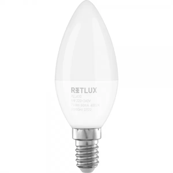 RLL 430 C37 E14 candle 8W CW RETLUX